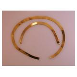 10K yellow gold 17' herringbone chain necklace,