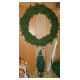 Huge lighted evergreen wreath, 46' diameter -
