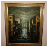 Original Venetian Canal oil painting on canvas in