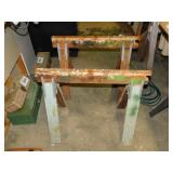 Pair wood saw horses