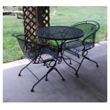 Metal mesh patio bistro set w/ 2 chairs,