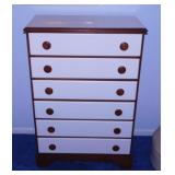 Vintage solid wood 6 drawer chest, 32' x 16' x 48'