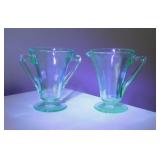 Uranium optic Depression glass creamer &