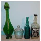 Vintage bottles: Italian Empoli glass Genie