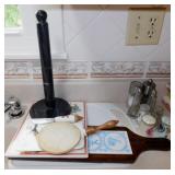 Napco cheese server w/ knife - S&P salt & pepper