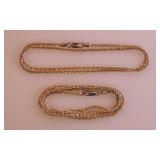 2 Italy unmarked sterling silver chain necklaces: