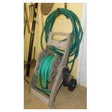 Two garden hoses w/ portable stand