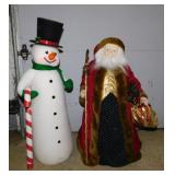 Christmas felt Snowman & Old World Santa Claus