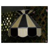 Stained & slag glass panel swag pendant lamp,