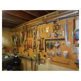 All tools on the organized tool board: Rigid pipe