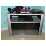 Swivel base glass door TV television stand -