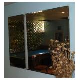 Beveled glass wall mirror, 40' x 30'