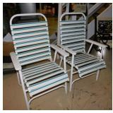 2 vinyl slat folding lawn chairs