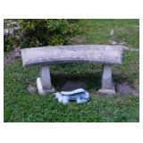 Concrete curved garden bench - Sleeping angel