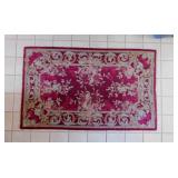 Aubusson style hook & loop floral area rug,