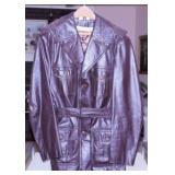 2 men's leather coats: Vintage Brazil w/ zippered