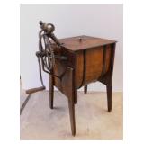 Nice antique bent wood barrel butter churn,