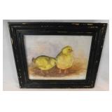 2017 original Chick Duo watercolor painting by