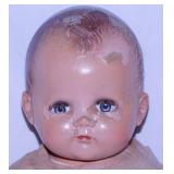 Five antique baby dolls, largest 26" tall