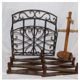 Wooden mug tree - Wrought iron magazine rack