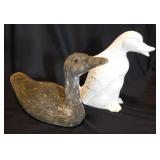Vintage carved wood duck decoy w/ glass eyes -