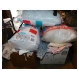 Sewing fabric, poly-fil & lace