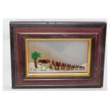 Vintage UAE framed desert sand art - Godey Fashion