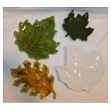 4 ceramic leaf plates - Buffalo china platter
