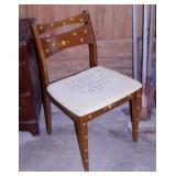 Decorator chair w/ hand stitched verse,