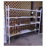 Large wooden 4 shelf display unit, 83" x 16" x 68"