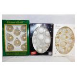 3 boxes of glass Christmas tree ornaments