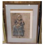1881 Woman Grinding Coffee print Vincent Van Gogh