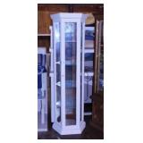 Lighted four shelf curio cabinet w/ glass doors,