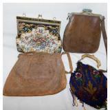 Vintage purses: Leather - Tapestry - Beaded