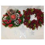 Christmas centerpiece candle - Pip berry wreath
