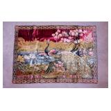 Linens: Nice vintage velvet peacock tapestry -