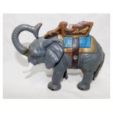 Antique cast iron mechanical elephant coin bank,