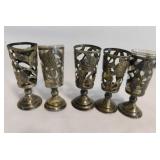 Vintage silverplate: 5 cordials - Platters - Bowls