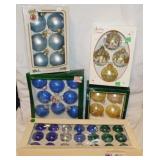 5 boxes of glass Christmas tree ornaments