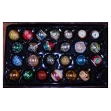 Vintage mercury glass Christmas tree ornaments in