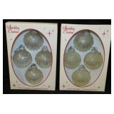 2 boxes sparkling glass Christmas tree ornaments
