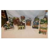 Ceramic Christmas village w/ votive candle