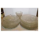 Crystal vase - 15 glass serving platters, largest