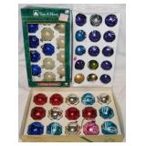 3 boxes of glass Christmas tree ornaments