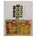 3 boxes glass Christmas tree ornaments: