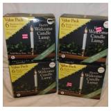 24 new electric Welcome candle lamps in boxes
