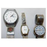 3 wrist watches: Lorus - Relic - Carriage Indiglo