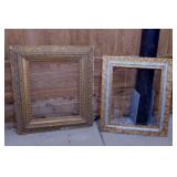 2 antique painted picture frames, largest is