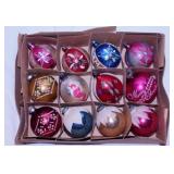 12 vintage mercury glass Christmas tree ornaments: