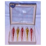 9 vintage mercury glass Christmas tree ornaments